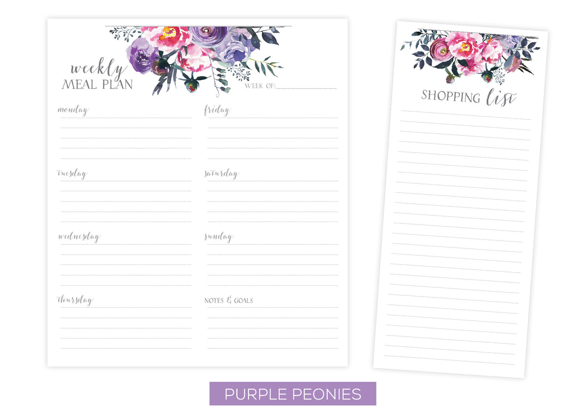 Meal Planning Pad with Shopping List – Practical Paper Company