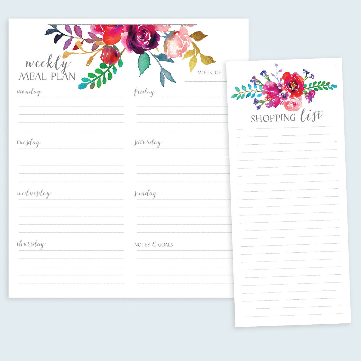 Meal Planning Pad with Shopping List – Practical Paper Company